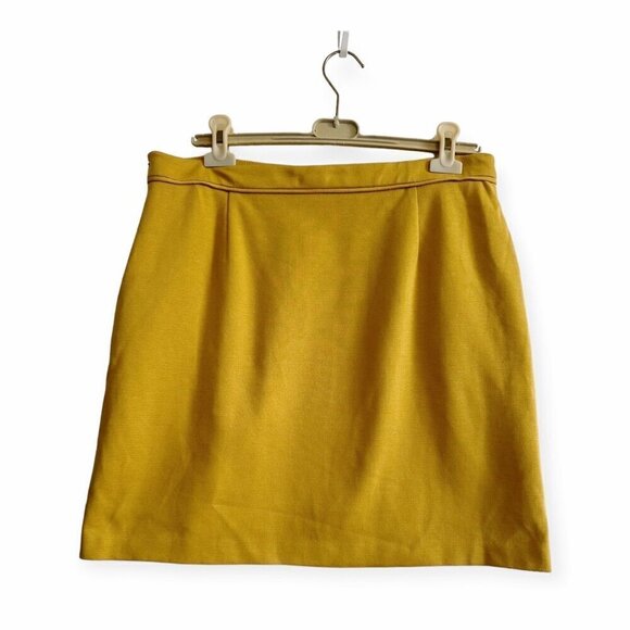BODEN Mustard Yellow Mini Skirt Size 12R - Picture 2 of 11